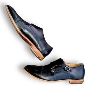 🖤 Warfield & Grand Double Monk Strap Shoes | Men’s Size 12 | Black Leather Dress